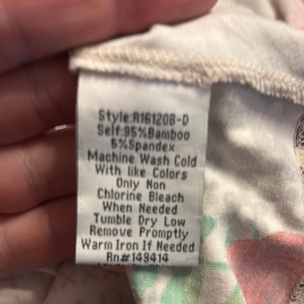 Johnny Was Pink and Cream Long Sleeve Tee - Picture 5 of 5